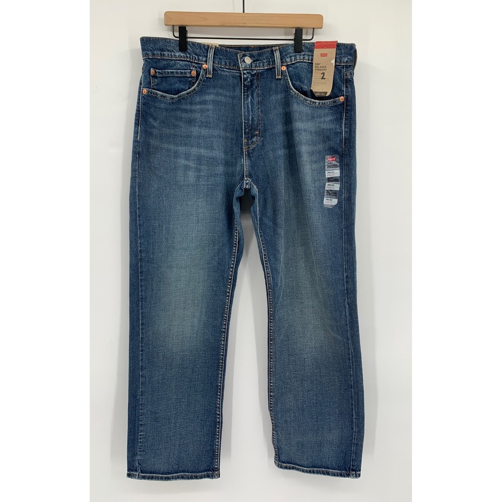 Levis 559 Jeans Mens 36x30 Blue Relaxed Straight Leg Stretch Denim Pants NEW